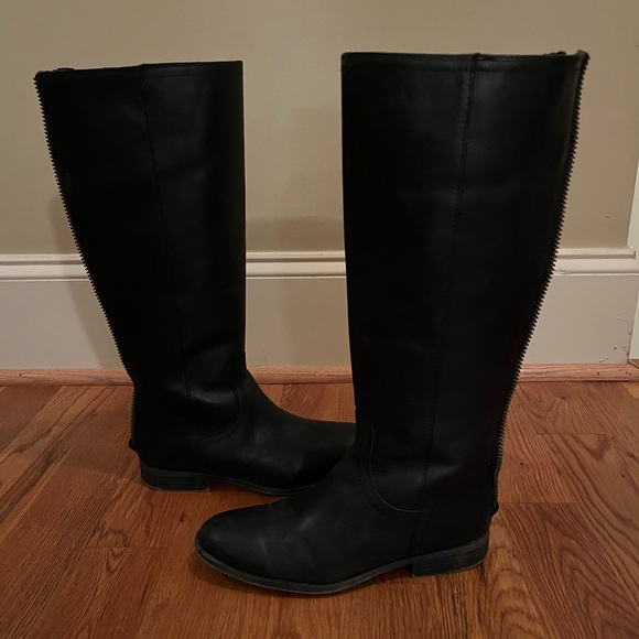 Frye & Co. Jolie Back Zipper Black Leather Boots Women’s 9 - Picture 1 of 6